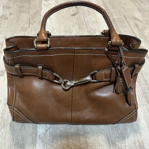 Coach Purse: 8a70 Black Hampton Leather - Vintage - Picture 3 of 10